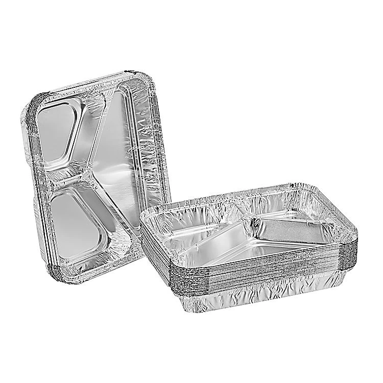 Posoda iz aluminijaste folije s 3 predelki